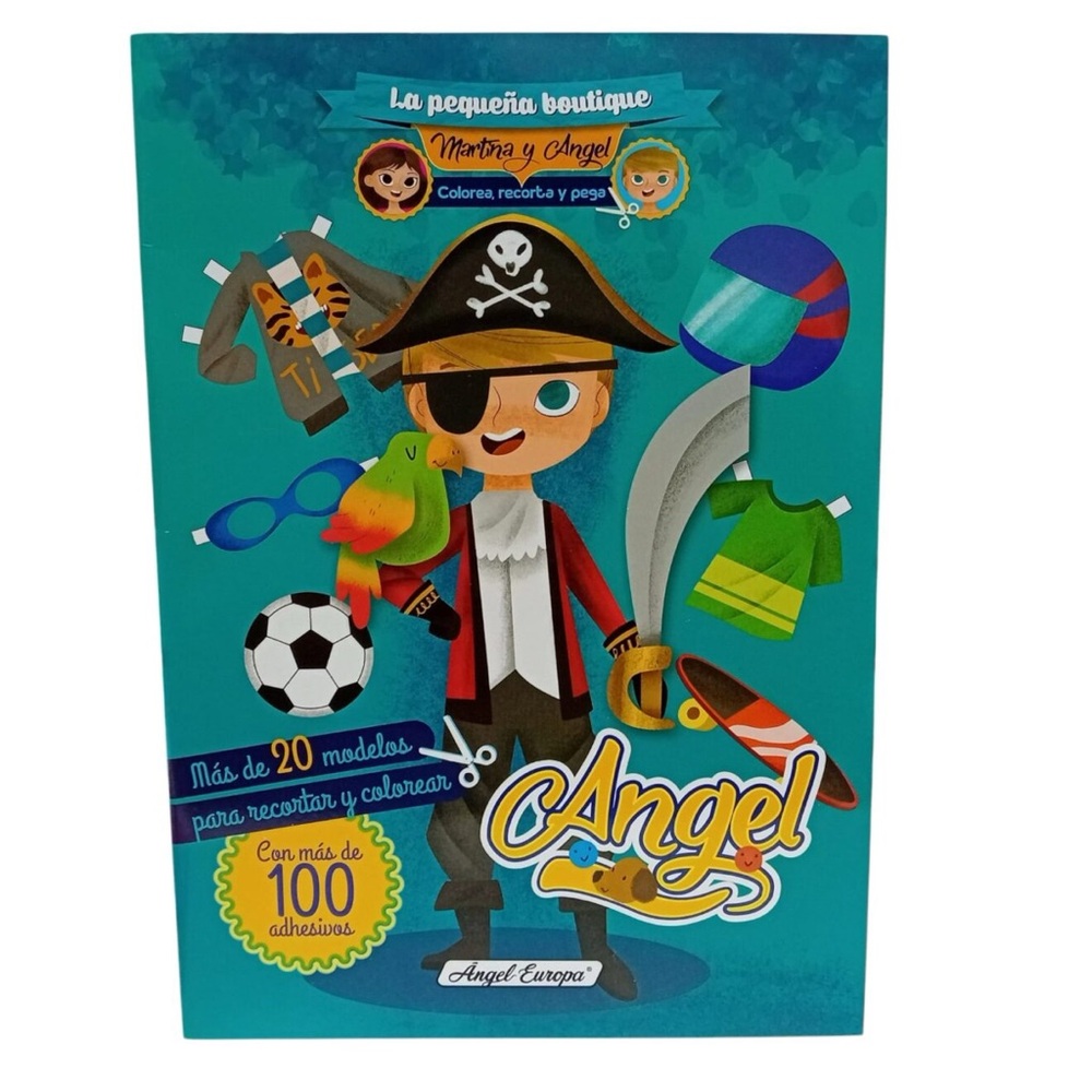 Angel the Pirate Dress-Up Sticker Book for Kids in Spanish